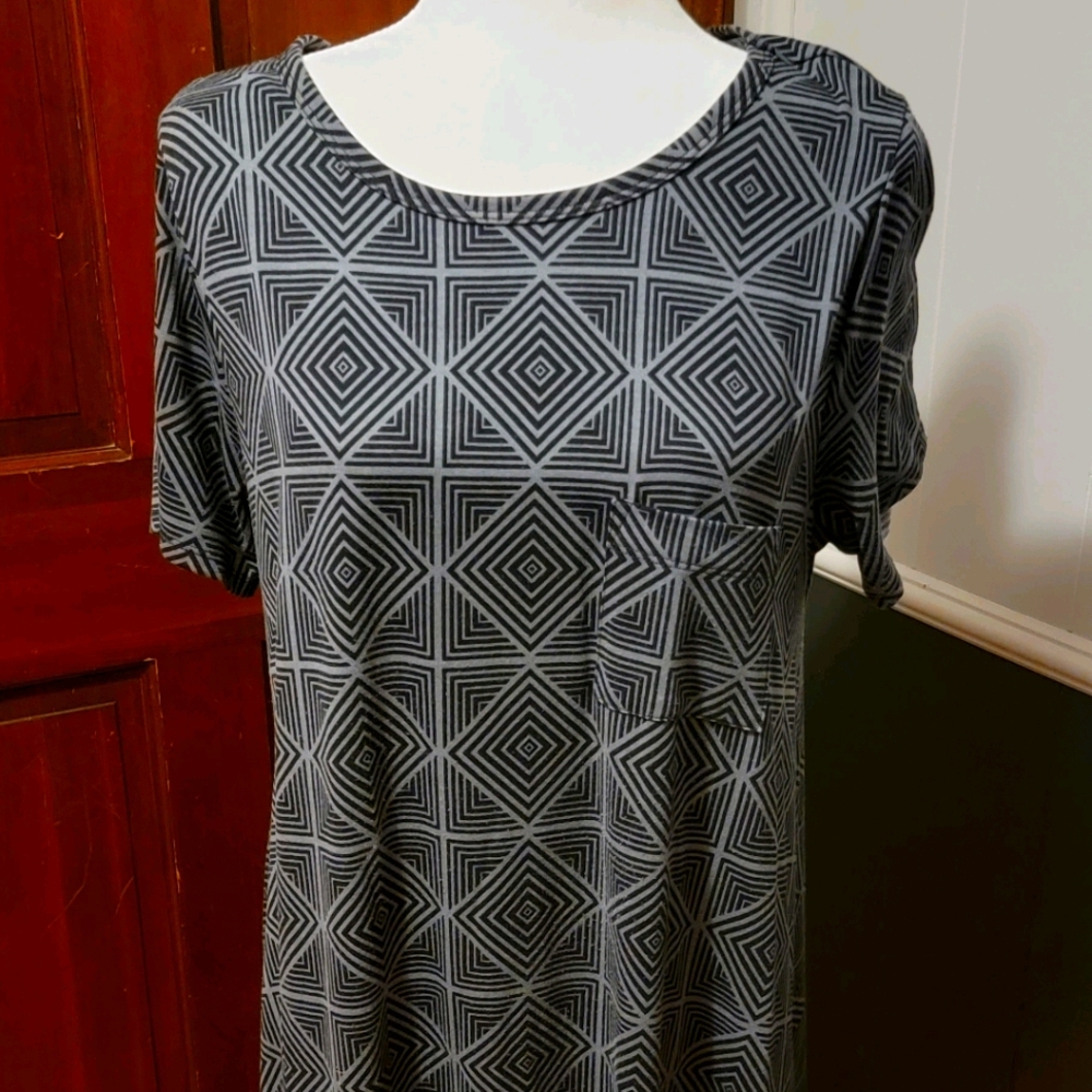 Black and Grey LulaRoe Carly Dress